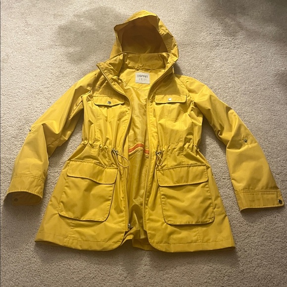 Esprit Jackets & Blazers - Esprit vintage Bright Yellow Utility Jacket. Full rain jacket.
